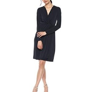 Lark & Ro Long Sleeve Navy True Wrap Dress Sz M
